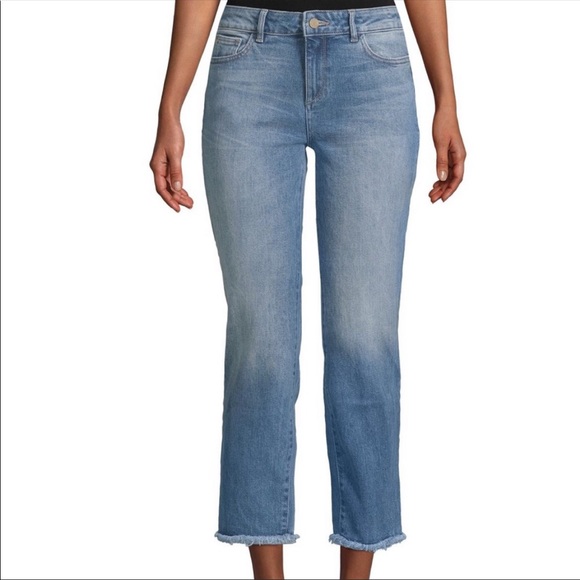 DL1961 Mara Instasculpt Straight Ankle Blue Jeans in Sea Salt 28 - Picture 1 of 7